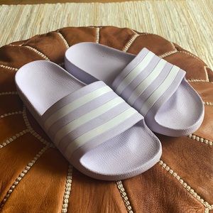 Lilac Adidas Slide Sandals - size 5